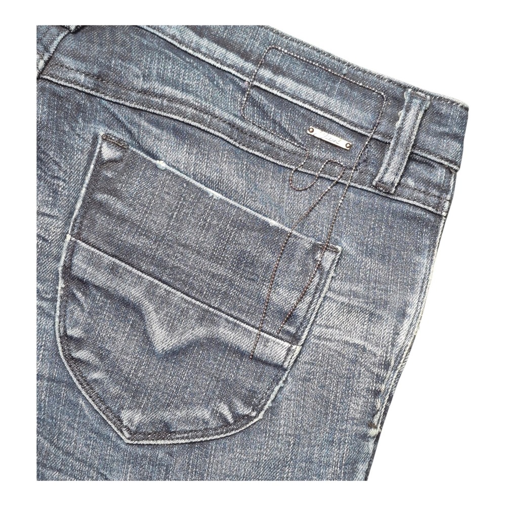 Diesel Livy-Biker Moto Women's 30 Distressed Low Rise Italy Stretch Jeans